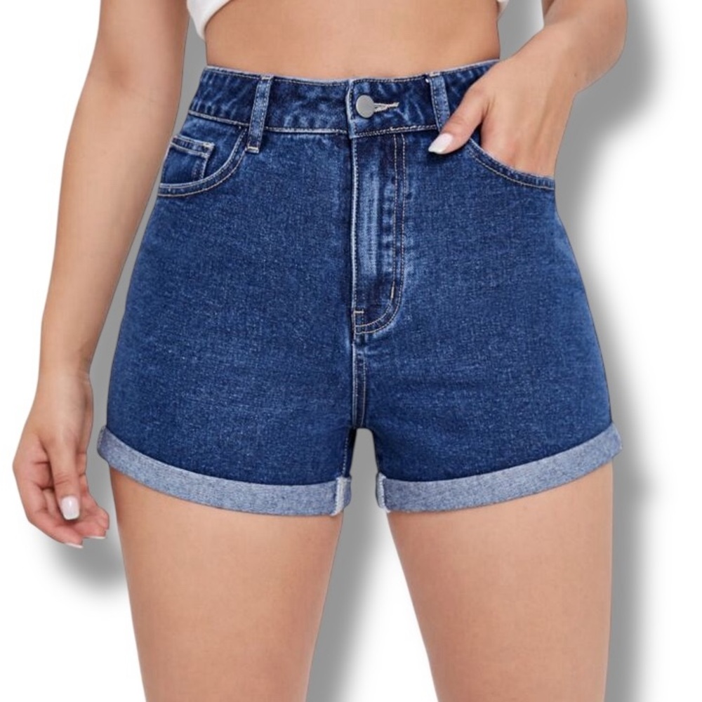 Blue High-Waisted Jean Shorts Size 26